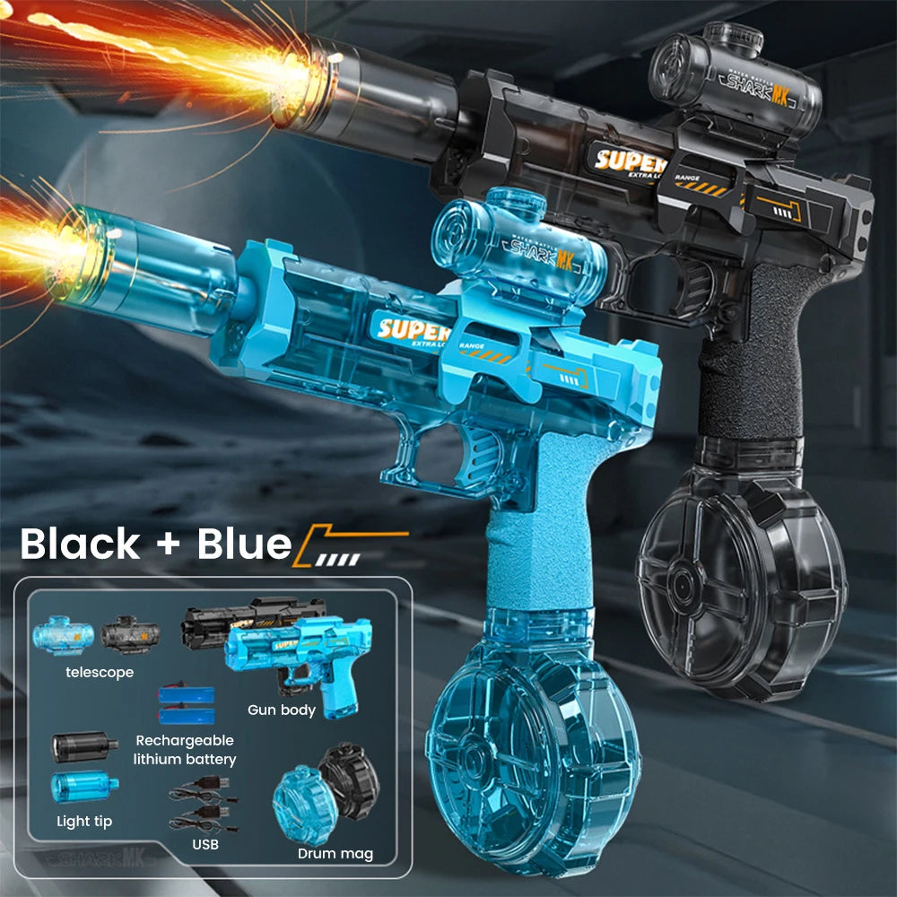 Exciting Children's Simulated Flame Electric Water Gun - Perfect for Summer Beach and Pool Fun with Automatic Sensor Lights!