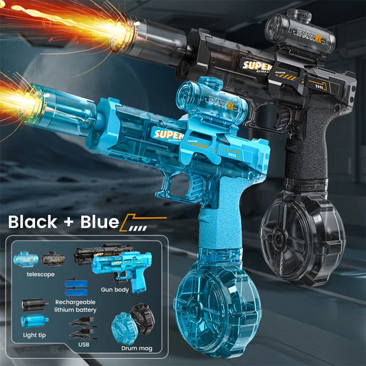Exciting Children's Simulated Flame Electric Water Gun - Perfect for Summer Beach and Pool Fun with Automatic Sensor Lights!