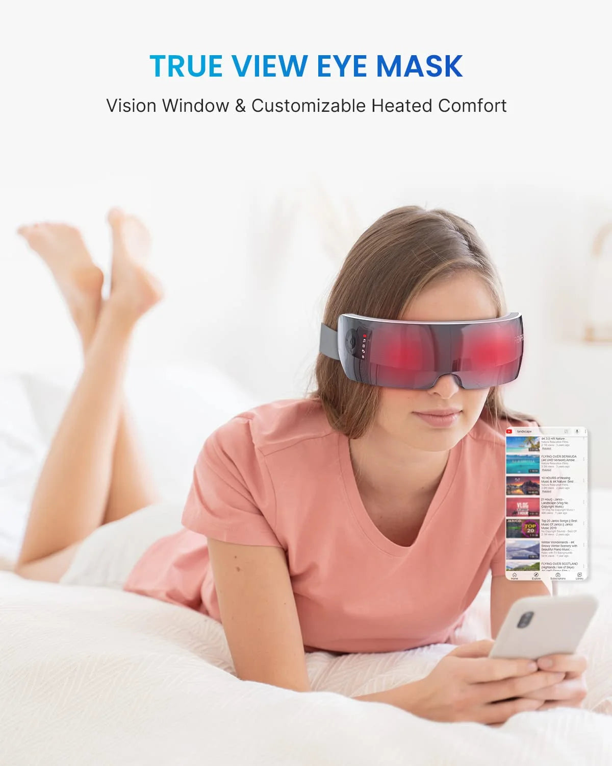 Heated Eye Massager with Adaptive Temple Massage - Relax and Revitalize Your Eyes with Compression and Heat