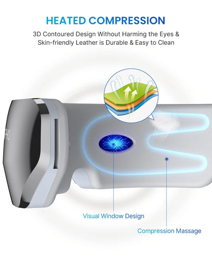 Heated Eye Massager with Adaptive Temple Massage - Relax and Revitalize Your Eyes with Compression and Heat