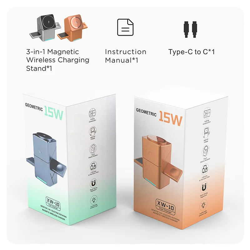Experience Ultimate Convenience with the 2025 Portable 25W Qi2 Magnetic 3-in-1 Fast Charging Stand