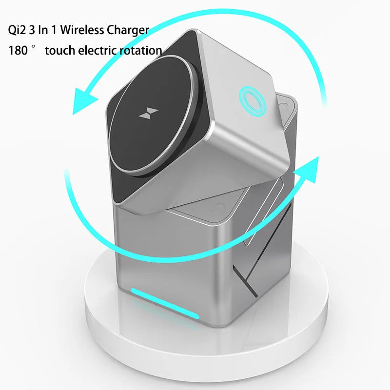 Experience Ultimate Convenience with the 2025 Portable 25W Qi2 Magnetic 3-in-1 Fast Charging Stand